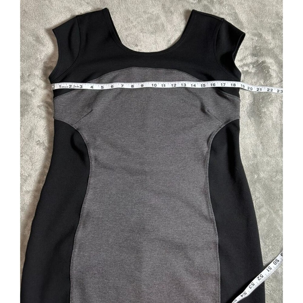 Athleta Illusion Mini Dress Size Large Black Gray Career Athleisure Stretch - Picture 5 of 10